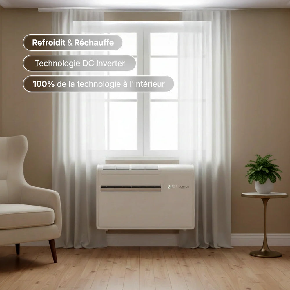 Climatiseur réversible monobloc 2,4 kW La solution sans unité extérieure pour votre appartement Prix régulier